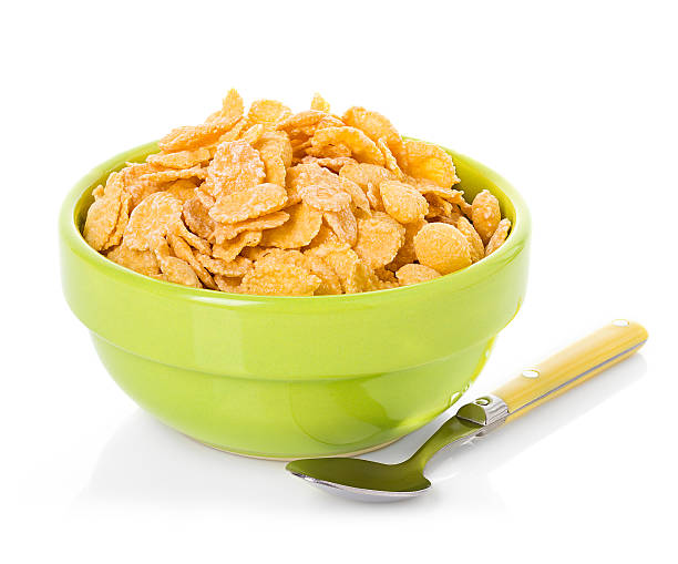 istock Bowl with corn flakes on the white background 486472343