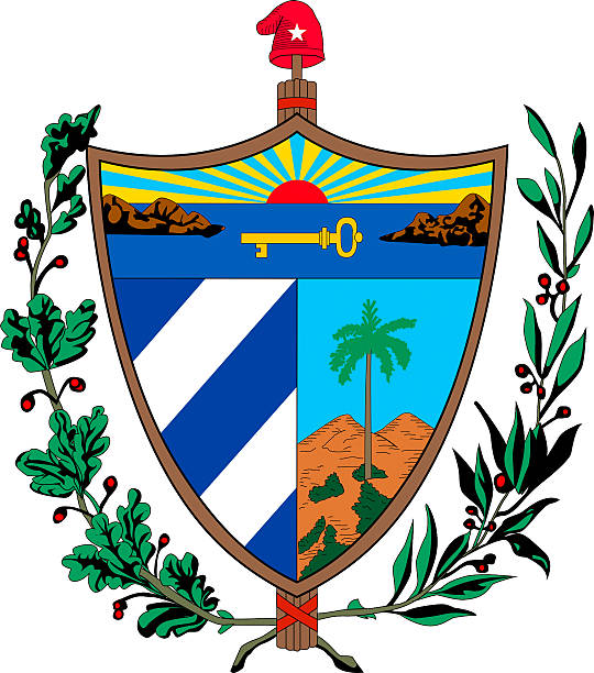 Coat of arms of Cuba National coat of arms of the Republic Cuba. cuba photos stock illustrations