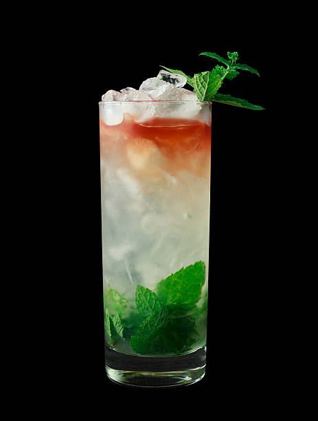 istock Queens Park Swizzle cocktail on black background 486474094