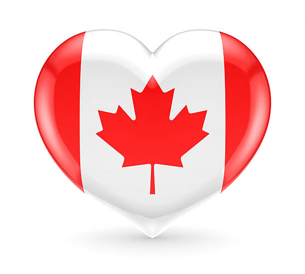 istock Canadian flag on a heart symbol. 486474605