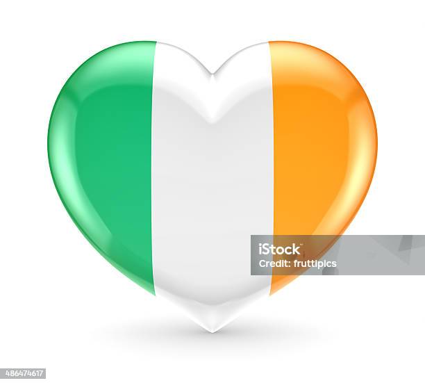 Irish Flag On A Heart Stock Photo - Download Image Now - Care, Country - Geographic Area, Couple - Relationship