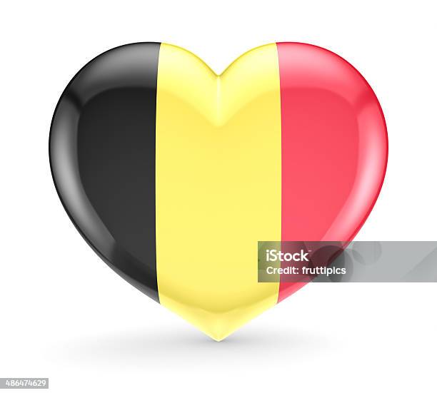 Belgian Flag On A Heart Symbol Stock Photo - Download Image Now - Belgian Culture, Belgian Flag, Belgium