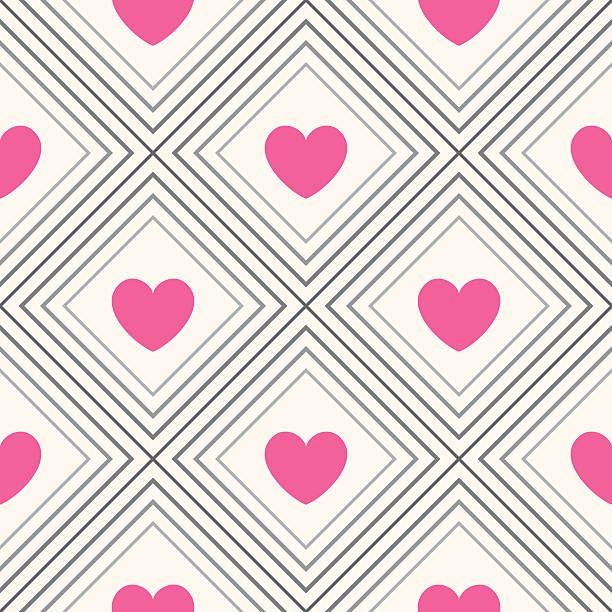 ilustrações, clipart, desenhos animados e ícones de sem costura padrão geométrico com hearts. ilustração - pattern textile seamless textured effect