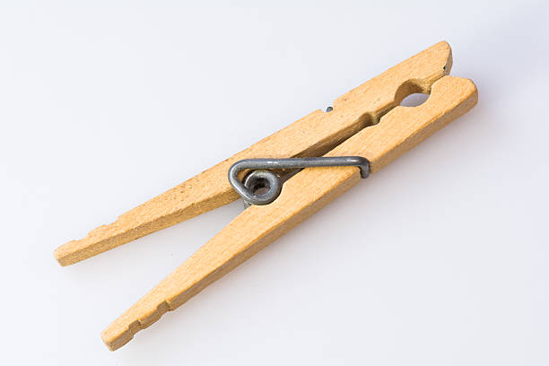 istock Used dirty wooden clothes pin 486481816