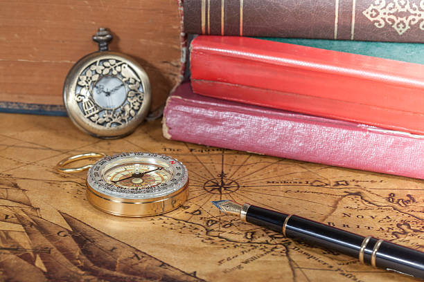 istock compass  and fountain lies on an ancient map 486486252