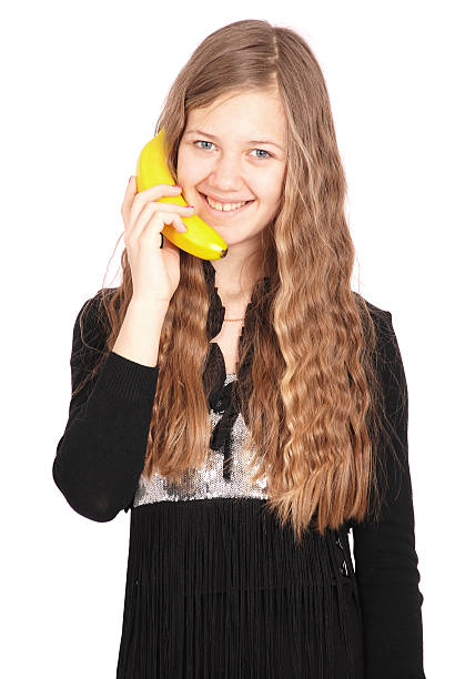 istock Girl holding fresh banana 486486688