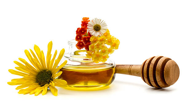 istock Fresh honey in a jar and honey dipper 486495894