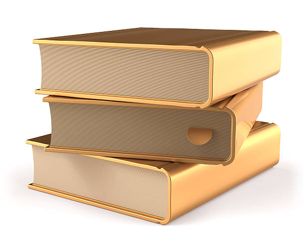 istock Books golden textbook stack three 3 blank yellow gold icon 486500180