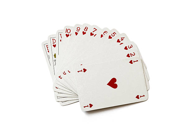 сердце костюм играть картами (высокого качества) - ten of hearts стоковые фото и изображения