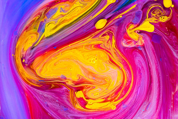 Colorful abstract painting underwater stock photo