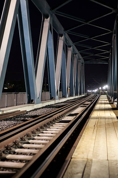 istock Steel bridge, railroad track 486501505
