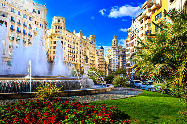 valencia, spagna - architecture bright vibrant color brilliant foto e immagini stock