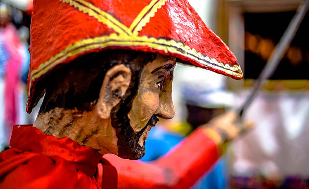 papier mache doll representing a character of Brazilian congada/Regional2014 stock photo