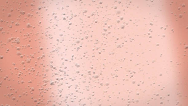 Pink Champagne bubbles close up