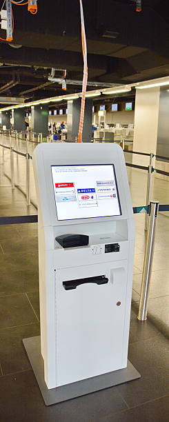 Zurich Airport Automaten Check-In Zurich, Switzerland - June 18, 2014:  Automaten Check-In Airport Zurich 4 x 10 kilometer stock pictures, royalty-free photos & images