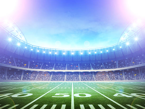 американских стадион свет - футбольный мяч иллюстрации стоковые фото и изображения