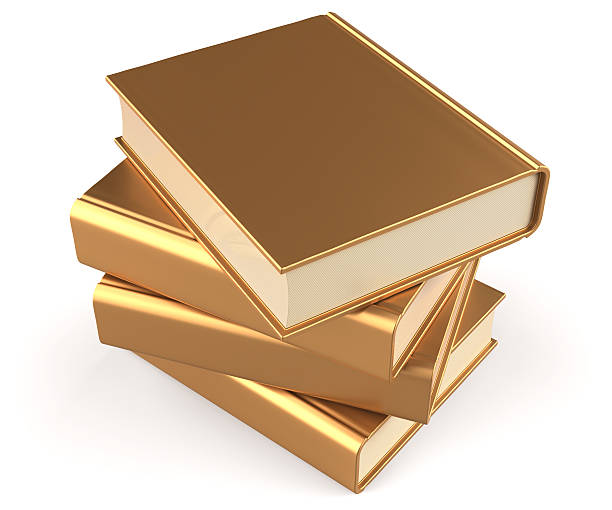 istock Books textbook stack gold blank yellow golden manual answer 486505470