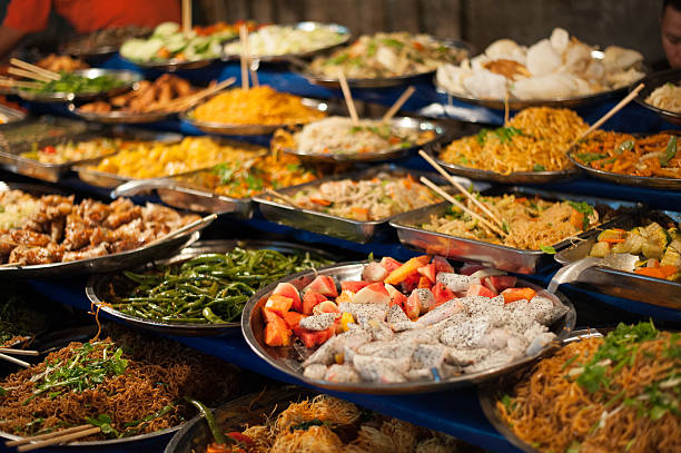 istock Food buffet in Luang Prabang. 486505606