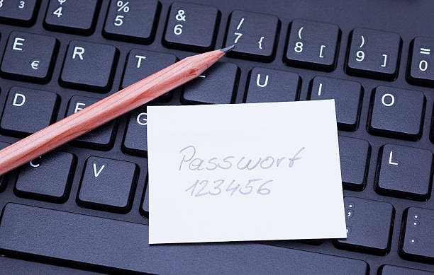 Keyboard and password stock photo