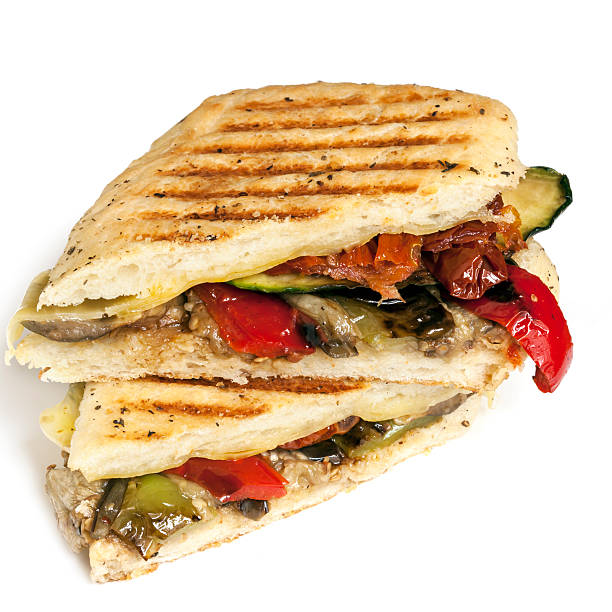 Pita salad with roasted chicken and vegetables, served with a delicious sauce