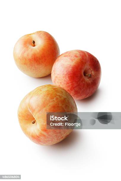 Fruit Pluot Isolated On White Background Stock Photo - Download Image Now - Plum, 2015, Cut Out