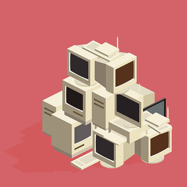 Computer Junk Art 360+ Pile Of Old Computers Stock Illustrations, Royalty-Free Vector ...