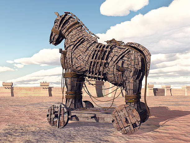 Trojan Horse at Troy stock photo