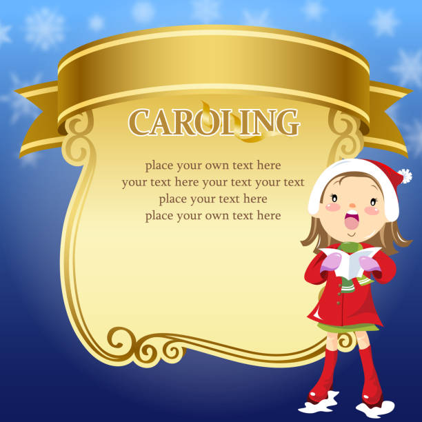 dziewczynka caroling - silent night illustrations stock illustrations