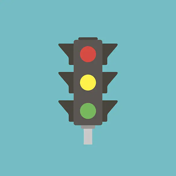 Vector illustration of icon of traffic light