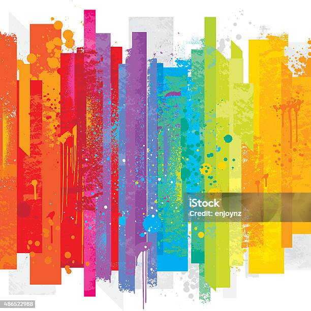 Grunge Rainbow Background Stock Illustration - Download Image Now - Multi Colored, Colors, Paint