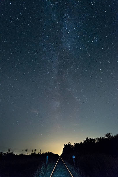 istock Milky Way over the railway tracks 486523106