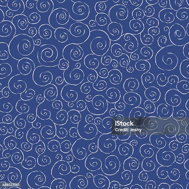 Seahwk Pattern Seamless Pattern With Doodle Hand Drawn Seawaves Stock Illustration ...