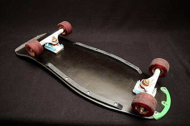 istock Vintage Style Longboard Black Skateboard 486523589