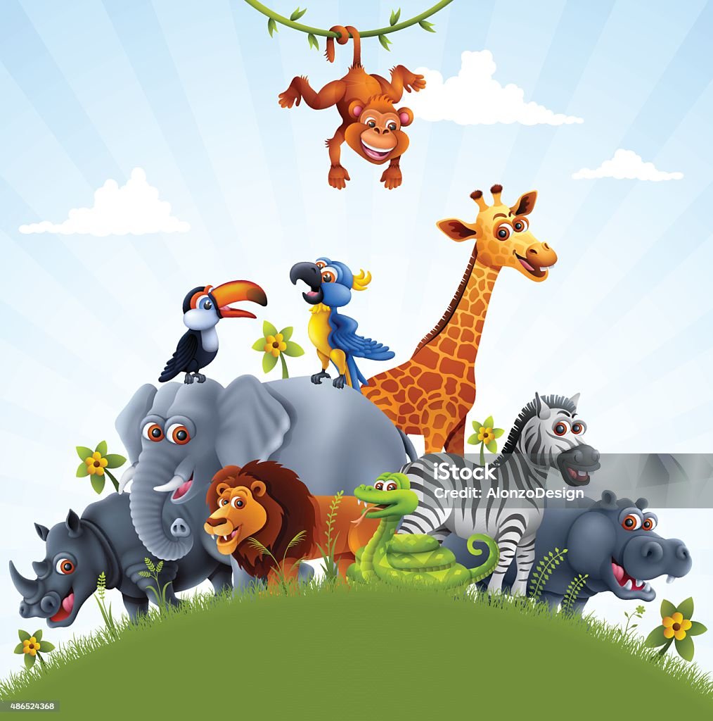 African Animals Stock Illustration - Download Image Now - Animal, Zoo,  Cartoon - iStock