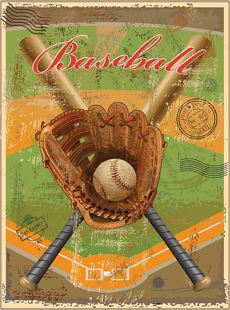 야구공 빈티지-복고풍 - old fashioned baseball baseballs retro revival stock illustrations