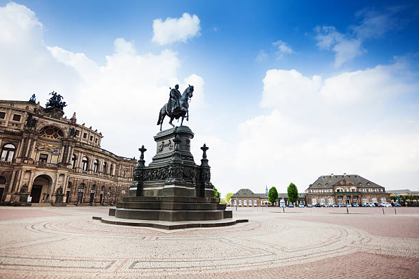 The dome of the Church of Our Lady (Frauenkirche), the tower of Town Hall and The Golden Horseman, an equestrian statue of the Elector of the Saxony and King of Poland August the Strong.