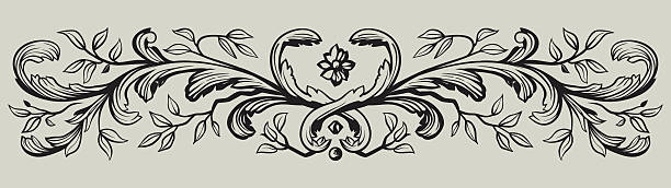 Vector Illustration antique isolated vector scroll floral.