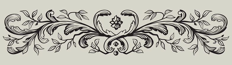 Vector Illustration antique isolated vector scroll floral.