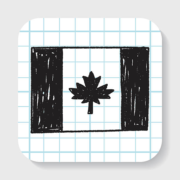 flaga kanady bazgroły - flag canadian flag patriotism national flag stock illustrations