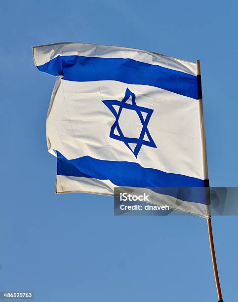 Israel Flag On Independence Day Stock Photo - Download Image Now - Israeli Independence Day, Anniversary, Blue