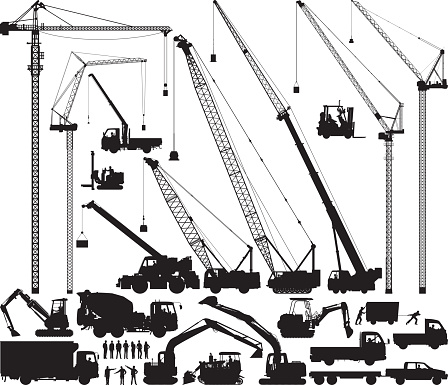 Construction silhouettes.