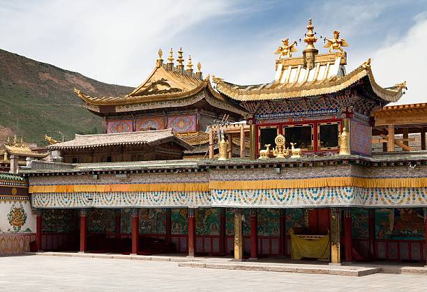 istock Detail from Tongren monastery or Longwu Monastery 486527516