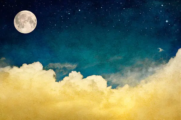 Photo of Full Moon and Cloudscape