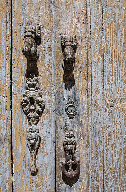 istock antique rusty lock in wooden door 486530628