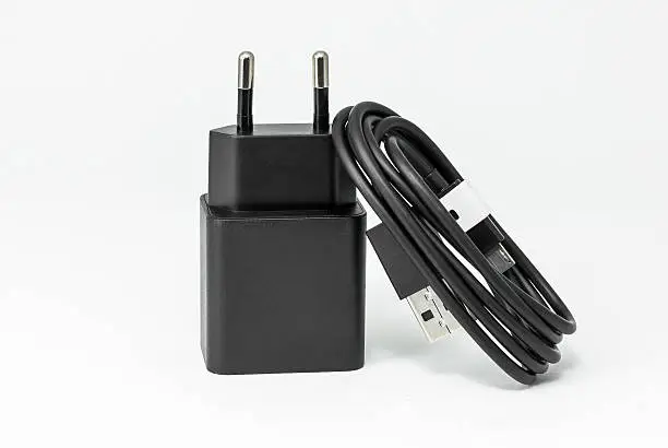Mobile phone charger cable isolate on white background