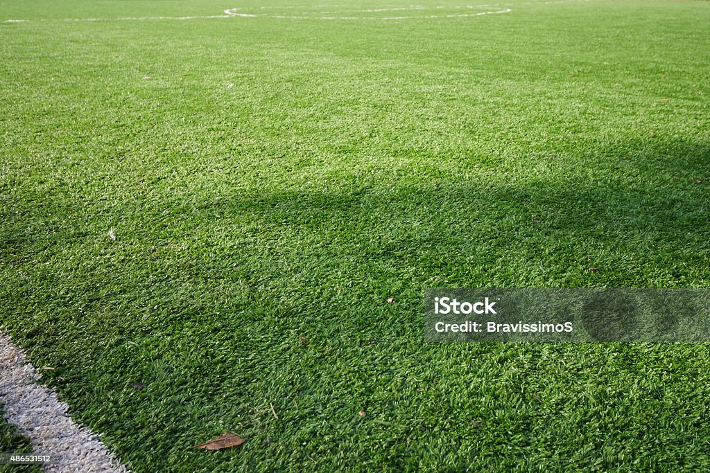 Soccer field Green football Soccer field with artificial grass marking 2015 Stock Photo