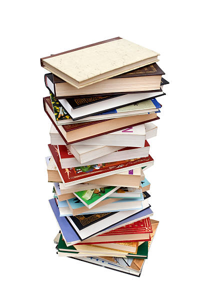 istock Pile of old books on a white background 486534368