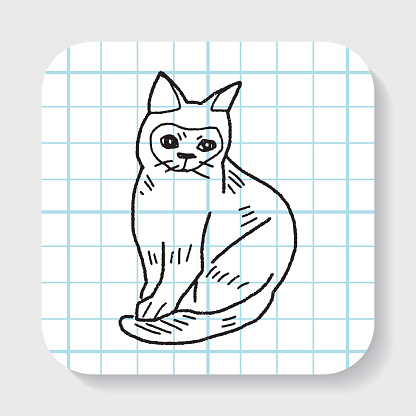 Gambar Doodle Kucing Ilustrasi Stok - Unduh Gambar Sekarang - Alam