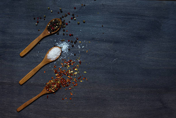 istock Wooden spoons with condiment 486543866