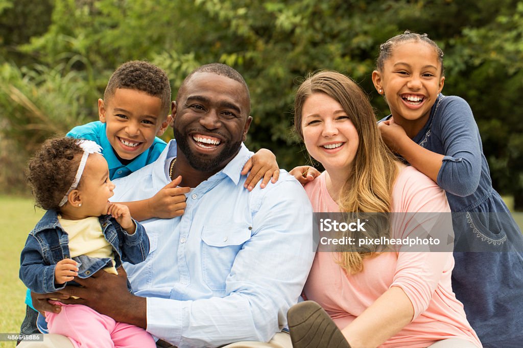 Multicultural Family Large Family Stock Photo